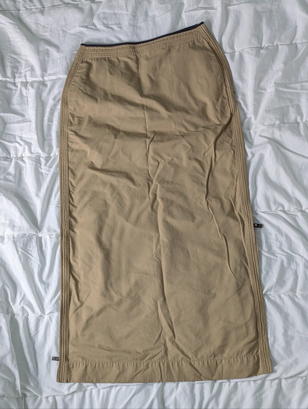 Jax Tan Maxi Skirt with Zipper Side Slits